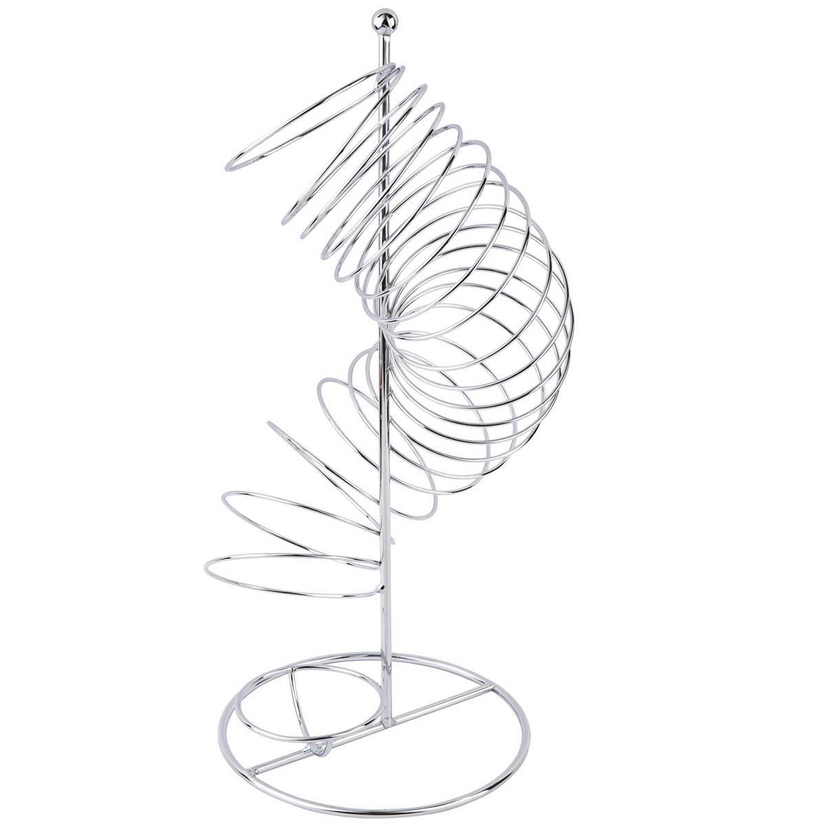 Tablecraft Chrome Plated Wire Spiral Fruit Basket, 9 X 9 X 18.5 Inch