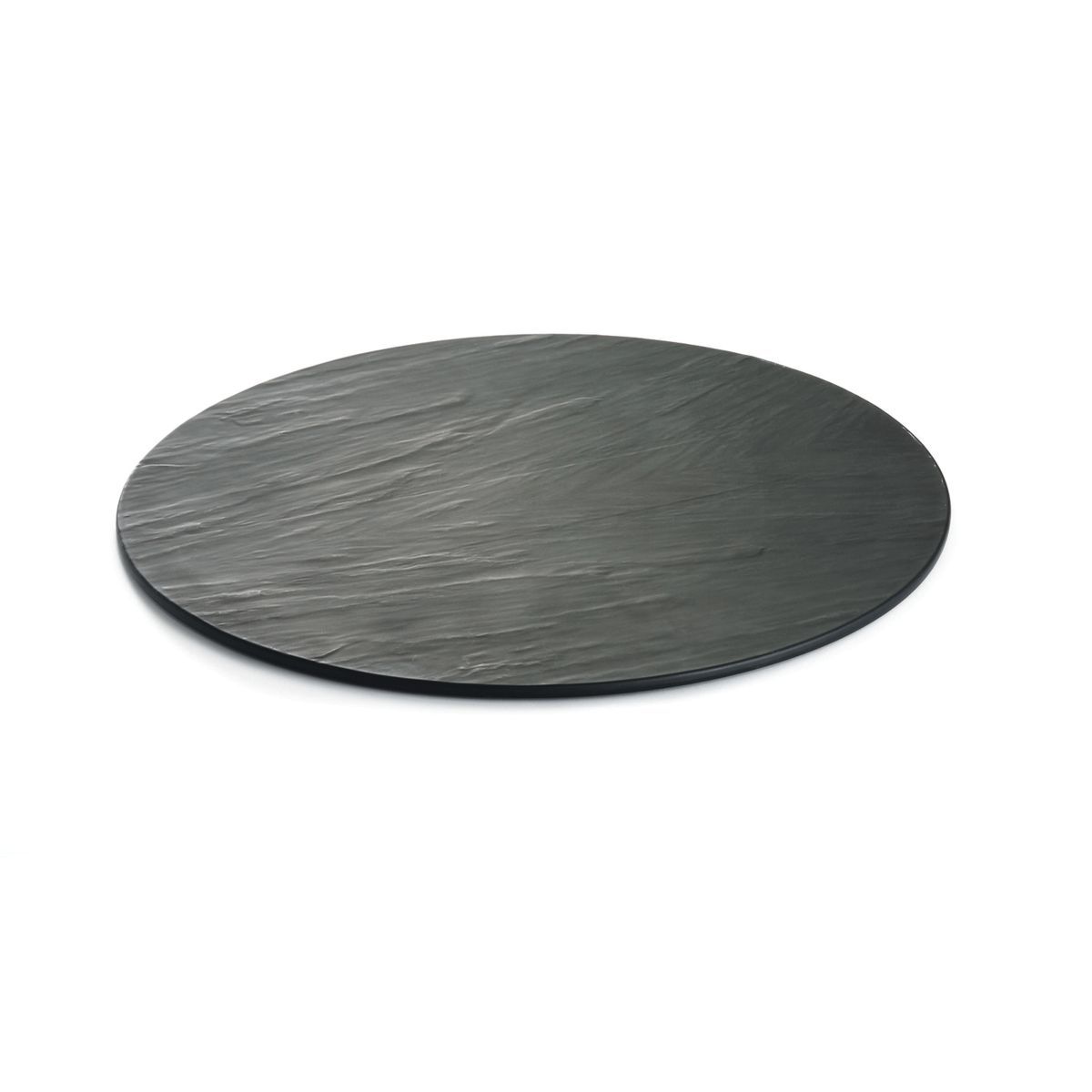 Tablecraft Frostone Slate Collection Black Round Serving Tray, 16 X 16 X 0.3 Inch
