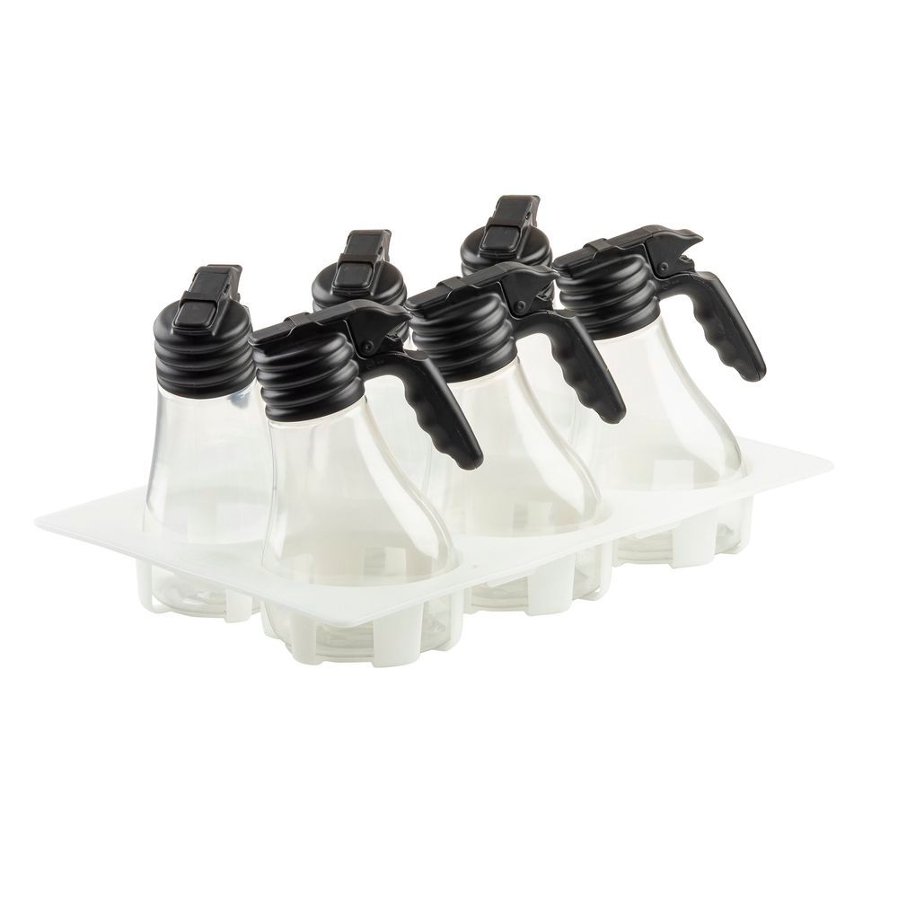 Tablecraft Nsf Option White Salad Dressing Dispenser Set With Lid, 48 Ounce Capacity