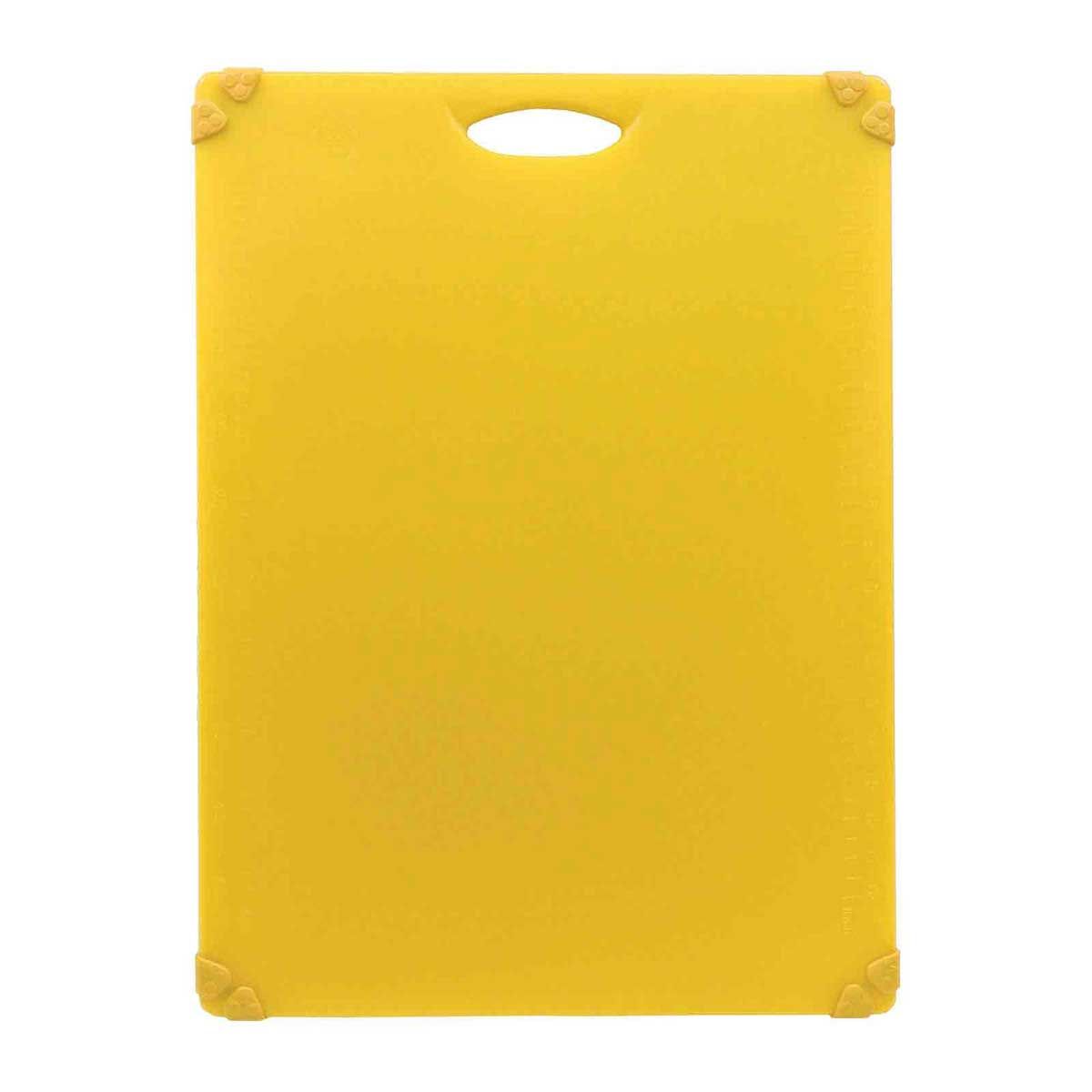 Tablecraft Grippy Polypropylene Yellow Color Coded Cutting Board With Tpe Grips, 24 X 18 X 0.625 Inch