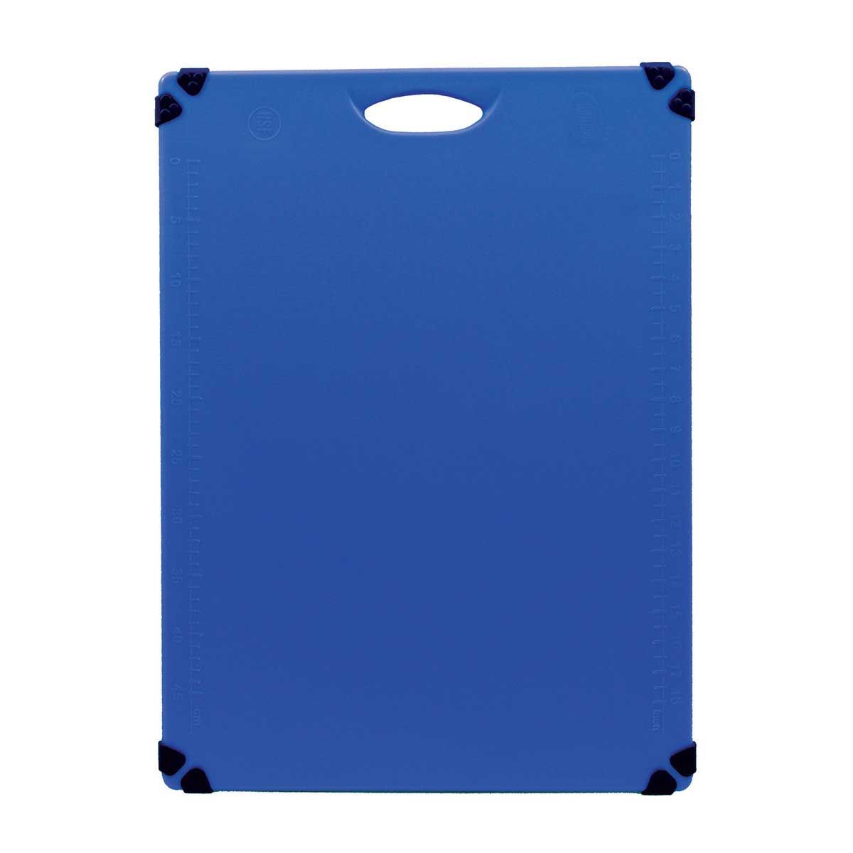 Tablecraft Grippy Polypropylene Blue Color Coded Cutting Board With Tpe Grips, 24 X 18 X 0.625 Inch