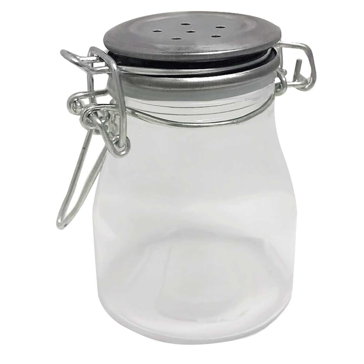 Tablecraft Glass Resealable Salt And Pepper Shaker With Stainless Steel Clip Top, 3.5 Ounce Capacity -- 6 Per Case