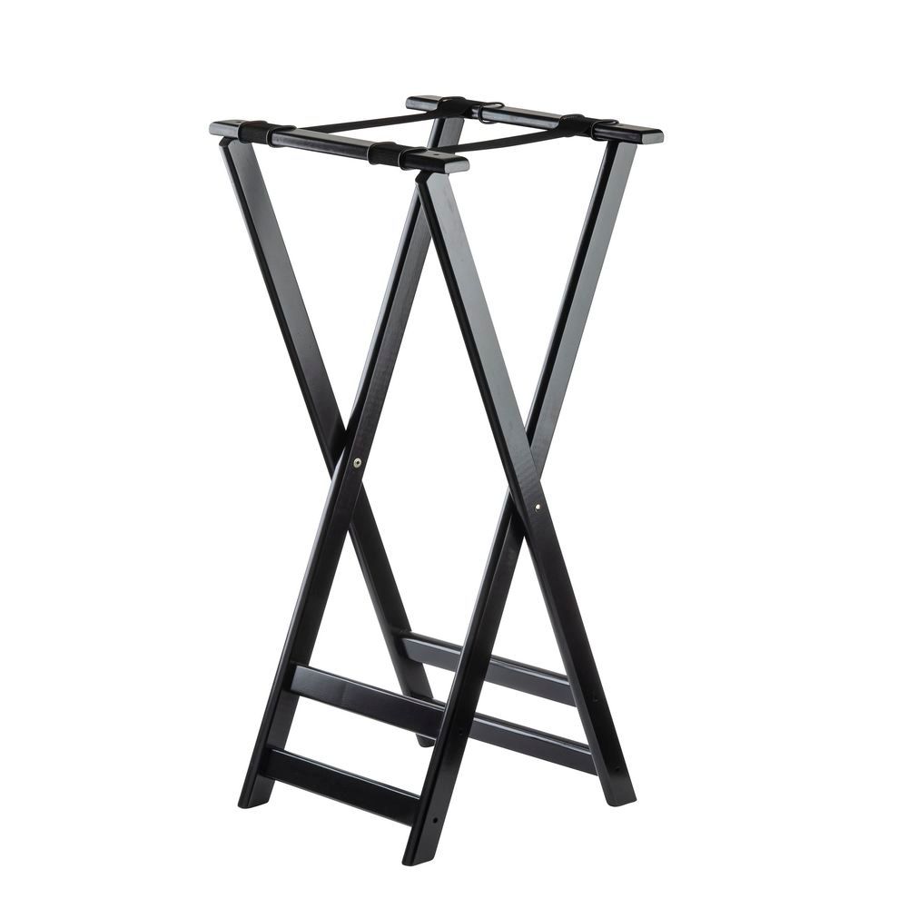 Tablecraft Rubberwood Black Tray Stand, 16.625 X 16.5 X 32 Inch