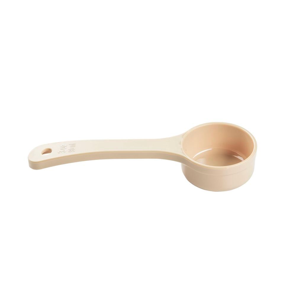 Tablecraft Polycarbonate Beige Solid Short Handle Spoonout With White Capacity Marking, 3 Ounce Capacity -- 12 Per Case