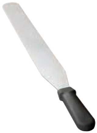 Tablecraft Stainless Steel Icing Spatula With Black Polypropylene Handle, 14 Inch