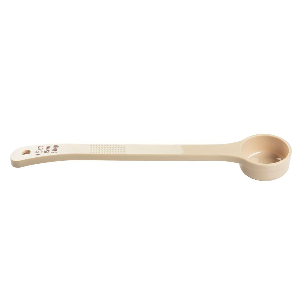 Tablecraft Polycarbonate Beige Solid Long Handle Spoonout With Maroon Capacity Marking, 1.5 Ounce Capacity -- 12 Per Case