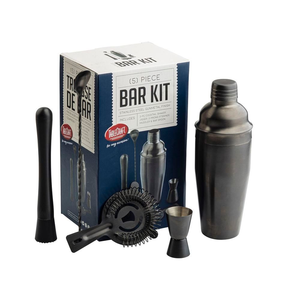 Tablecraft 18-8 Stainless Steel Gunmetal 5-piece Bar Kit, 6.125 X 5 X 10.25 Inch -- 6 Per Case