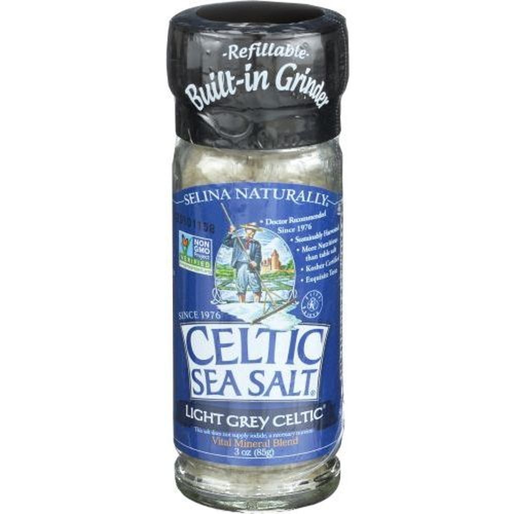 Celtic Sea Salt Light Grey Celtic Grinder, 3 Ounce -- 6 Per Case