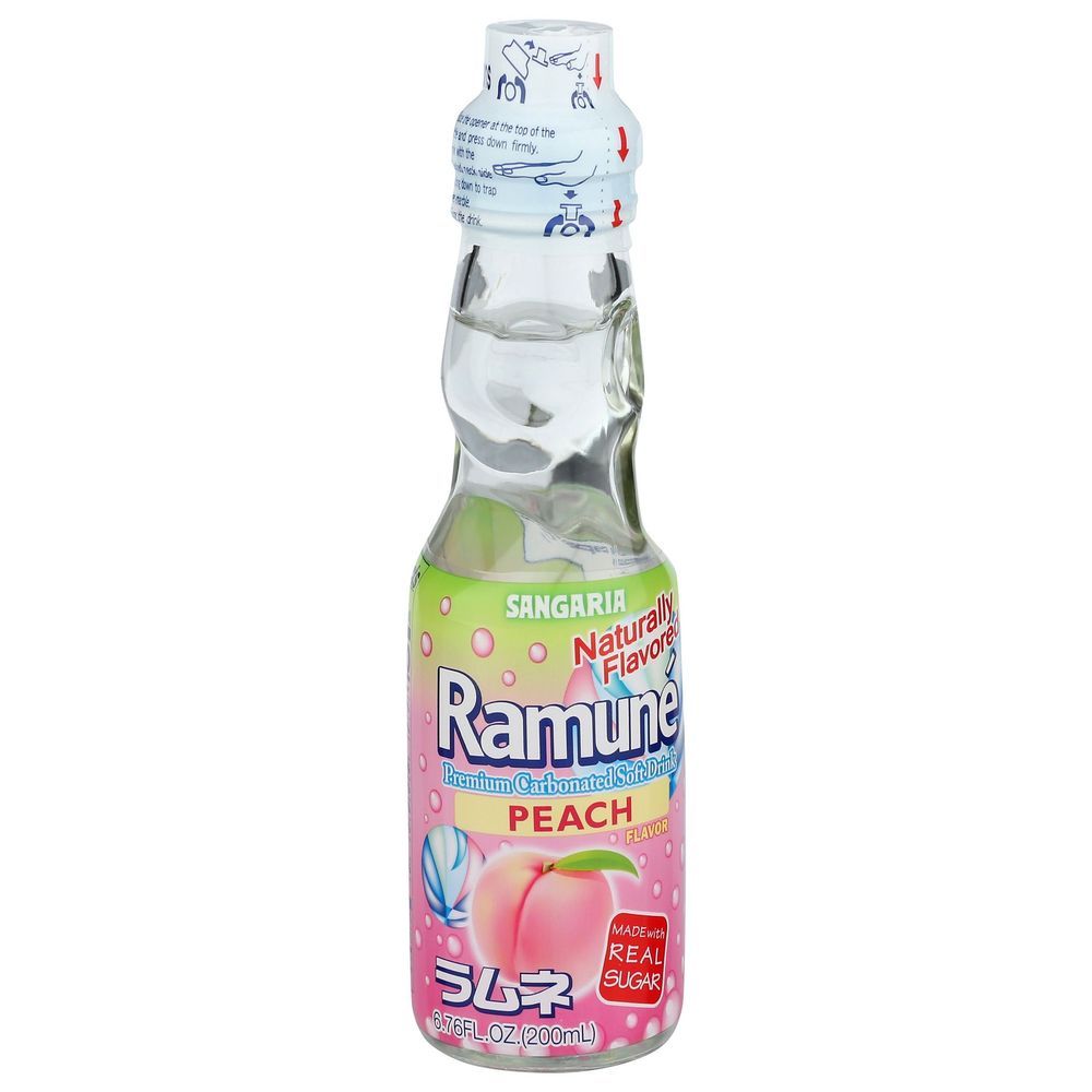 Sangaria Ramune Peach Soda, 6.76 Fluid Ounce -- 18 Per Case