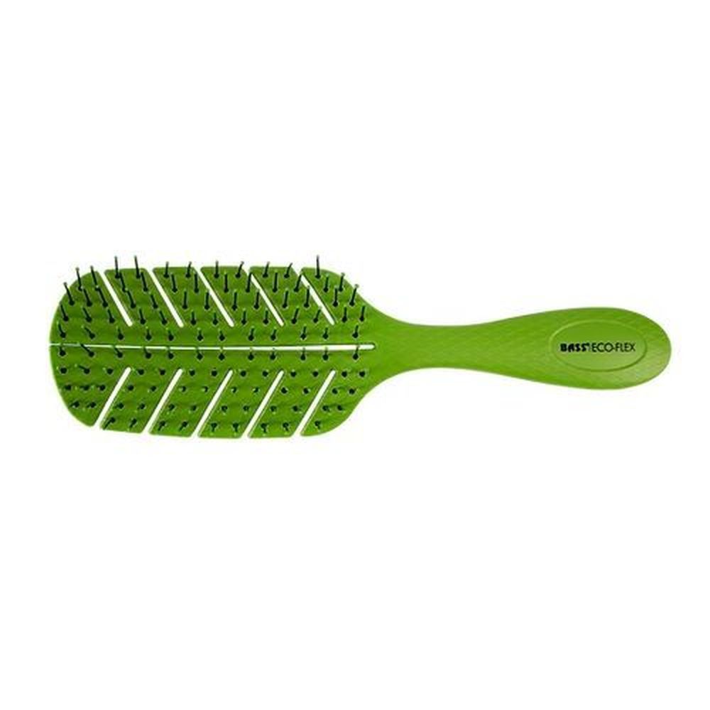 Bass Bio Flex Green Leaf Shape Detangler Hair Brush With Plant Based Handle