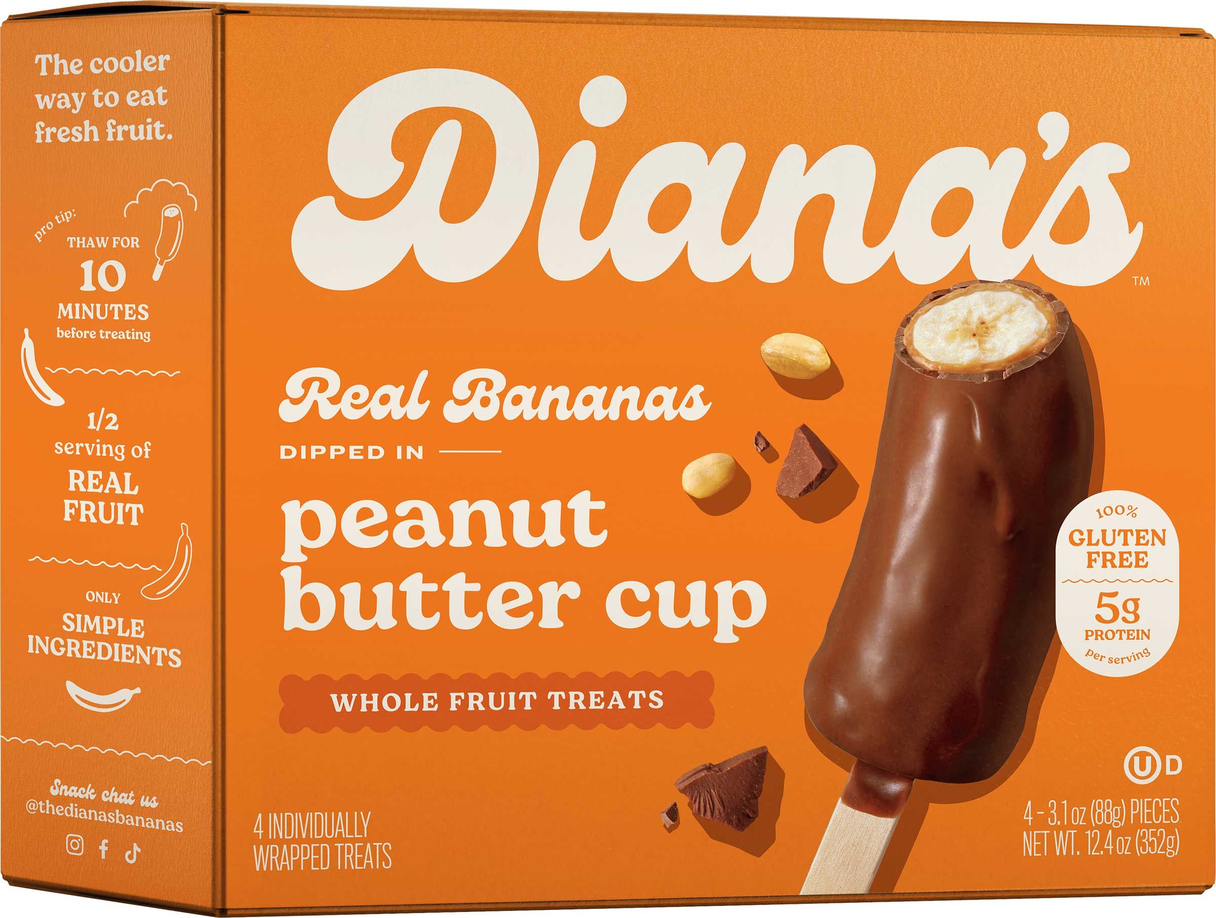 Dianas Real Bananas Double Dipped In Peanut Butter And Milk Chocolate, 12.4 Ounce -- 12 Per Case