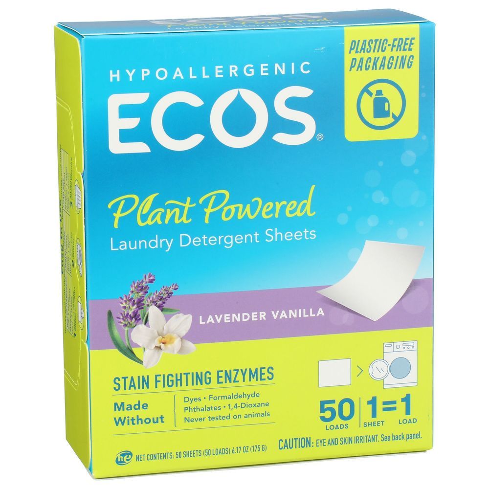 Ecosnext Lavender Vanilla Liquidless Laundry Detergent Sheets, 50 Count -- 10 Per Case