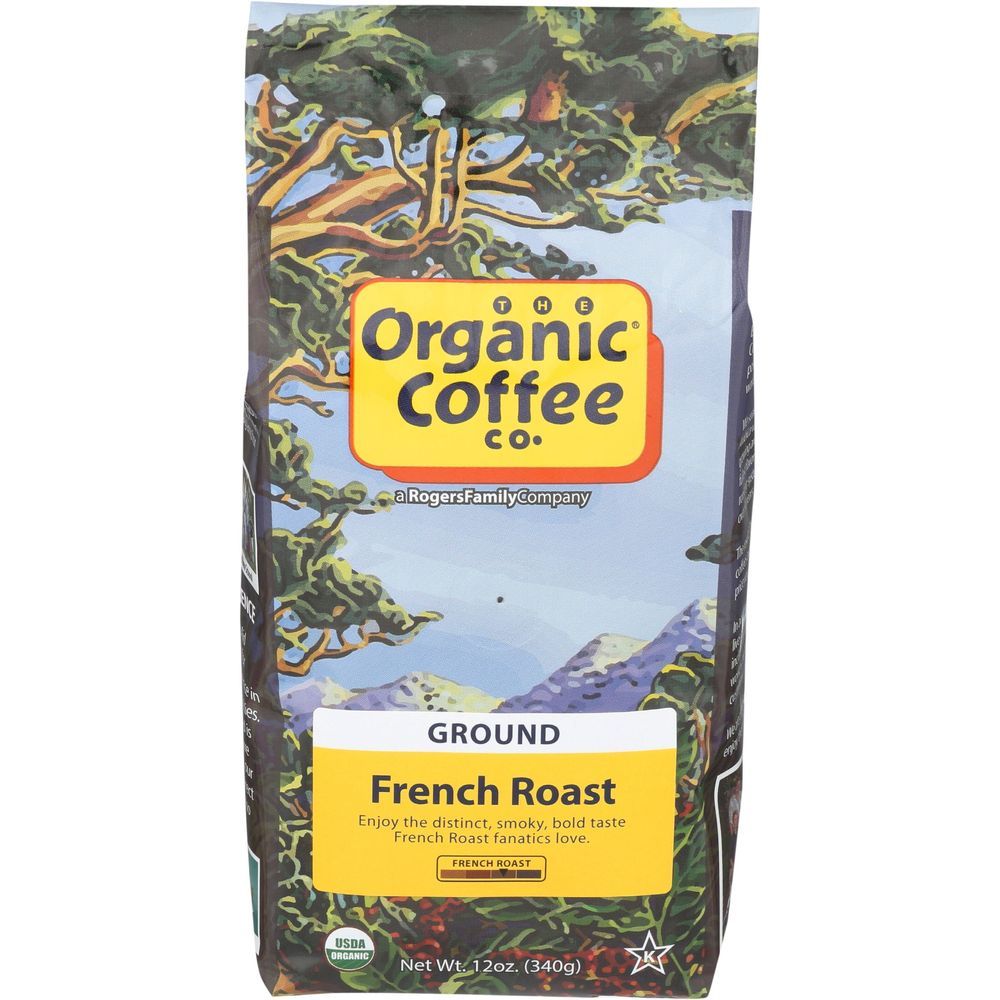 The Organic Coffee Organic Fairly Traded French Roast Ground Coffee, 12 Ounce -- 6 Per Case