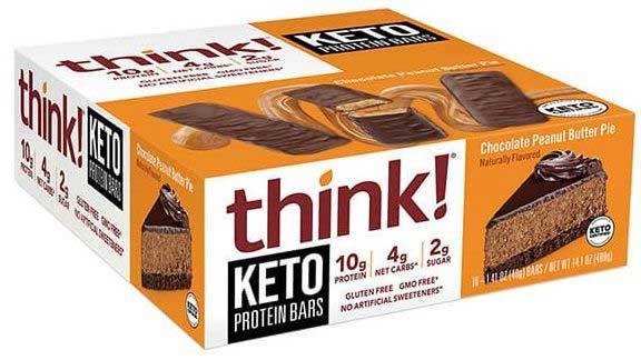 Think Chocolate Peanut Butter Pie Keto Protein Bar, 1.41 Ounce -- 10 Per Case