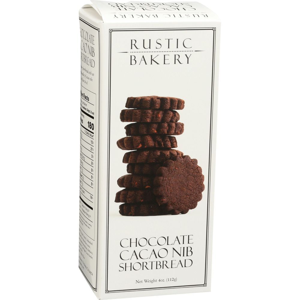 Rustic Bakery Chocolate Cacao Nib Shortbread Cookies, 4 Ounce -- 12 Per Case