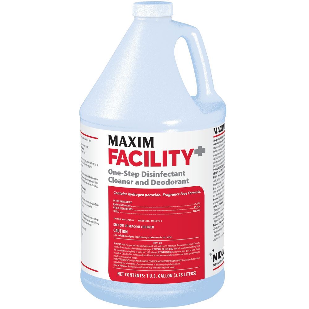Maxim Facility Plus No Scent Disinfectant, 1 Gallon -- 4 Per Case