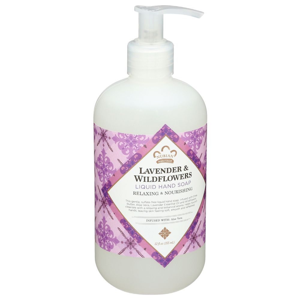 Nubian Heritage Lavender And Wildflowers Liquid Hand Soap, 12 Fluid Ounce