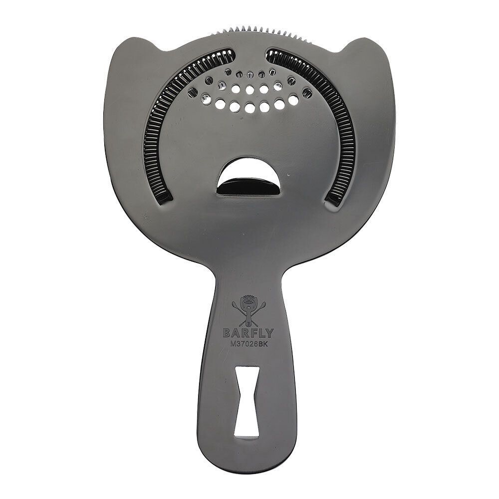 Barfly Gun Metal Black Heavy Duty Spring Bar Strainer, 6 Inch Overall Length