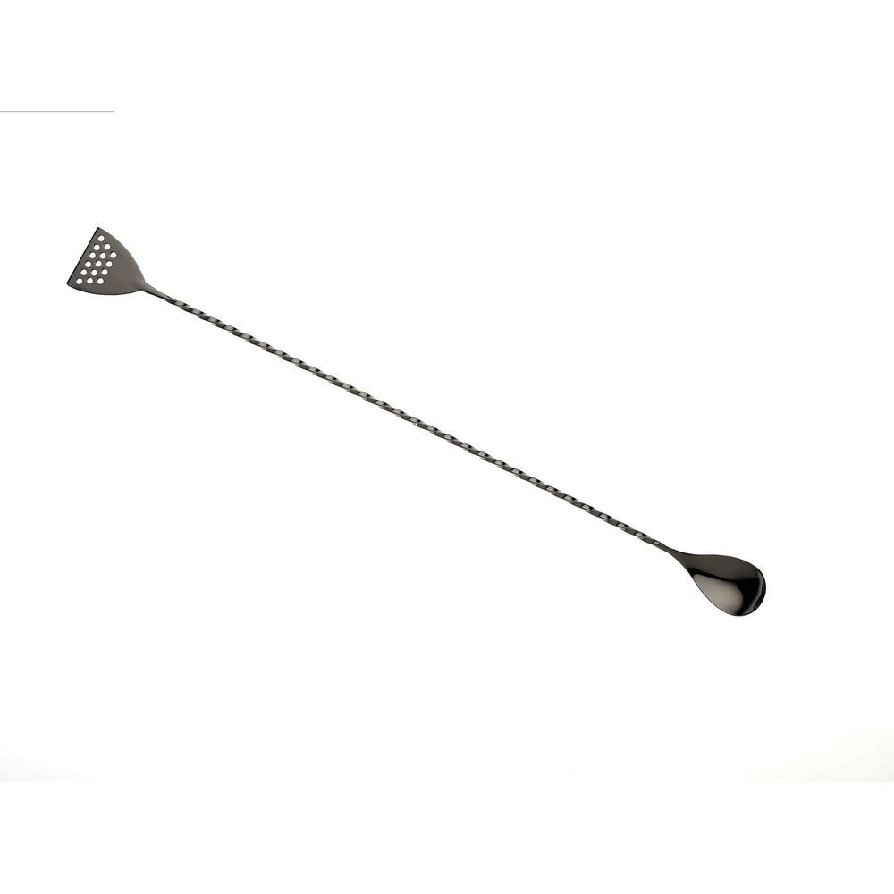 Barfly Gun Metal Black Bar Spoon With Strainer End, 15 3/4 Inch