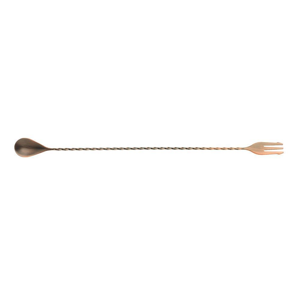 Barfly Antique Copper Bar Spoon With Fork End, 15 3/4 Inch
