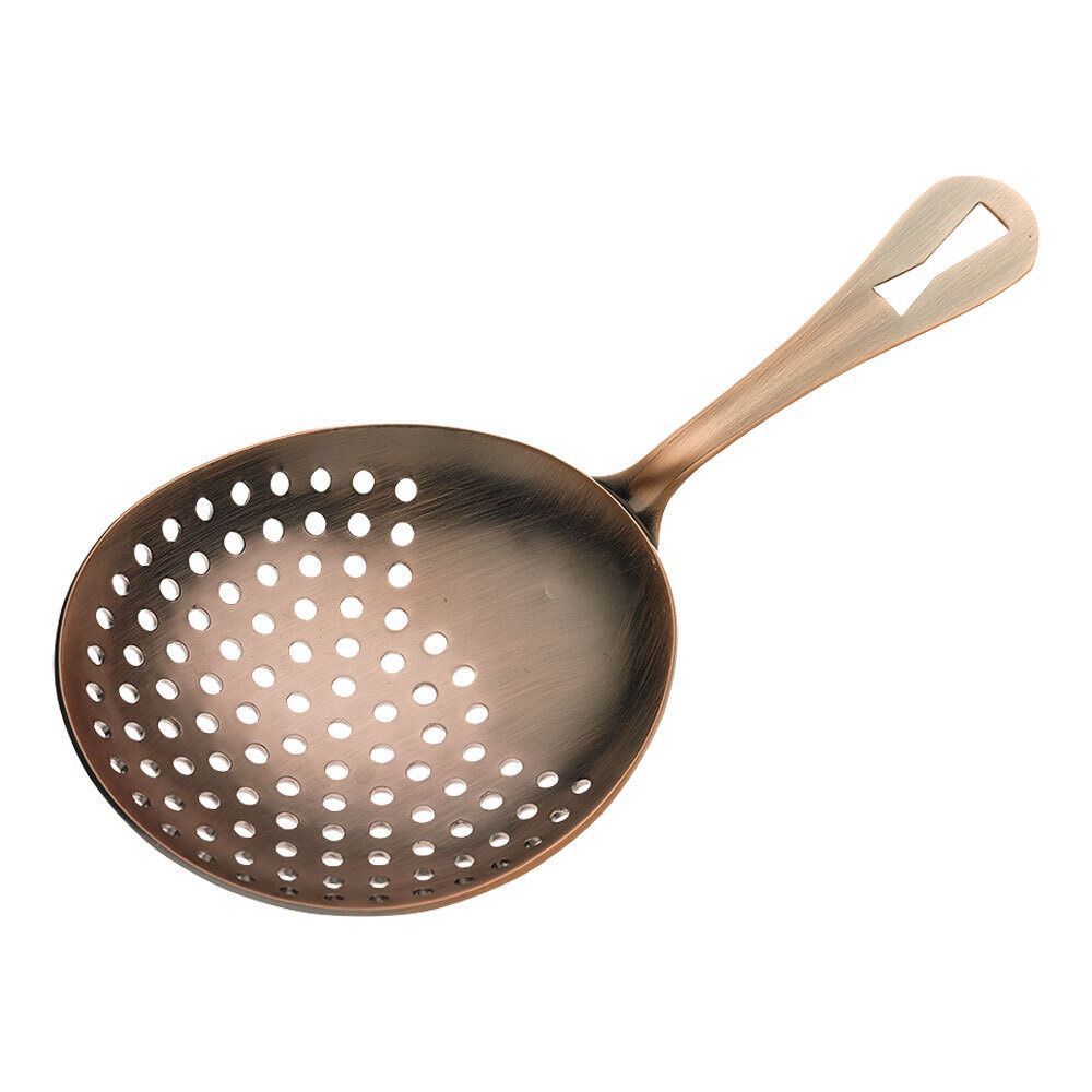 Barfly Antique Copper Julep Strainer, 6 1/2 Inch Overall Length