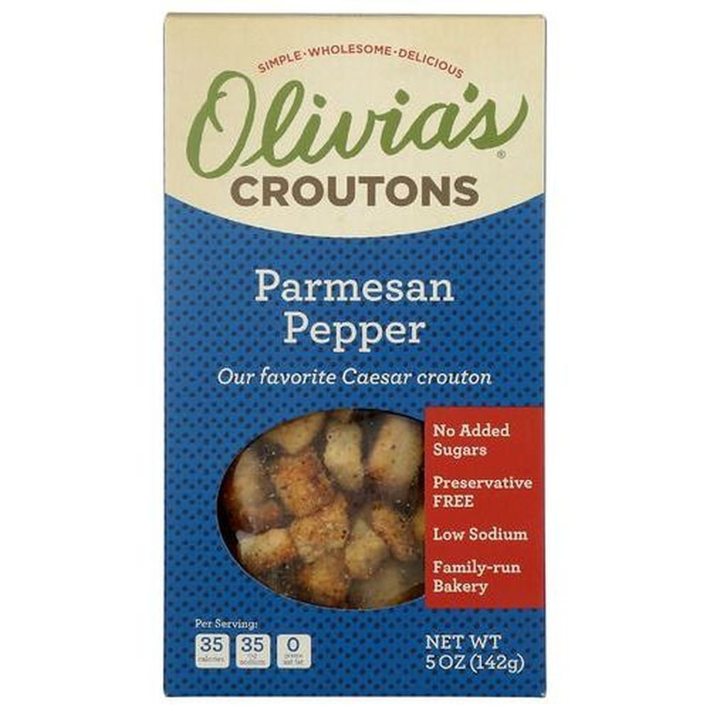 Olivia's Parmesan Pepper Croutons, 5 Ounce -- 6 Per Case