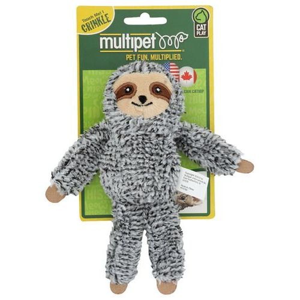 Multipet Sloth Toy For Cat, 5 Inch -- 3 Per Case