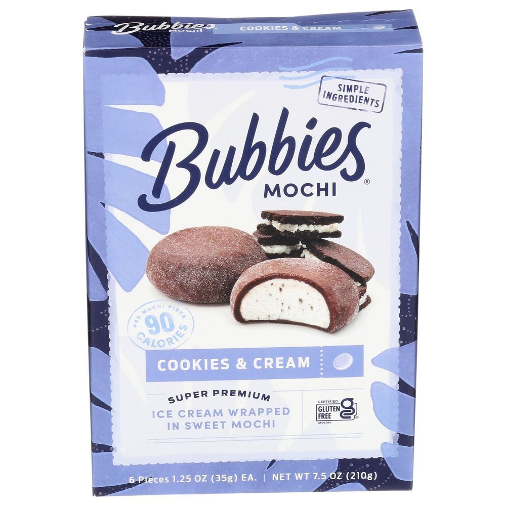 Bubbies Hawaii Cookies And Cream Mochi Ice Cream, 7.5 Ounce -- 8 Per Case