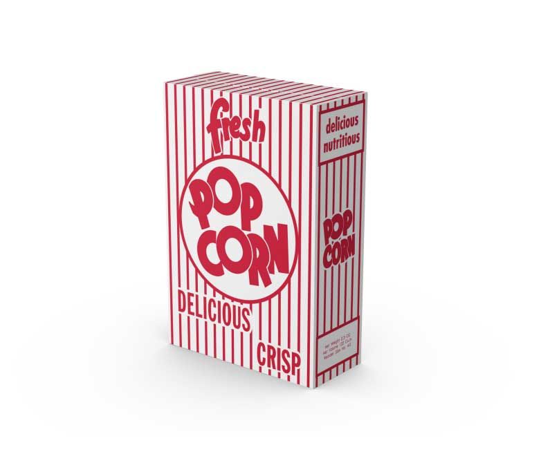 Graphic Packaging International Popcorn Box Paper White -- 250 Per Case
