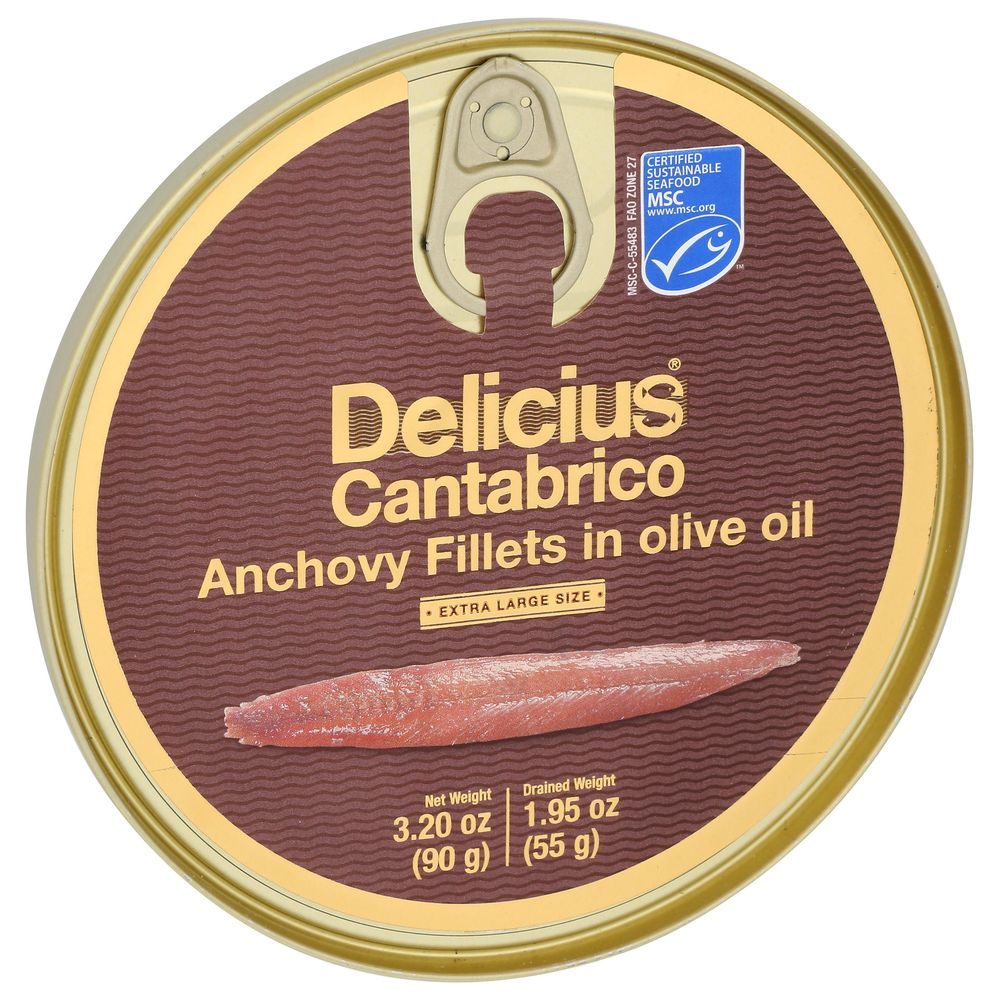 Delicius Anchovy Fillets In Olive Oil, 3.17 Ounce -- 8 Per Case