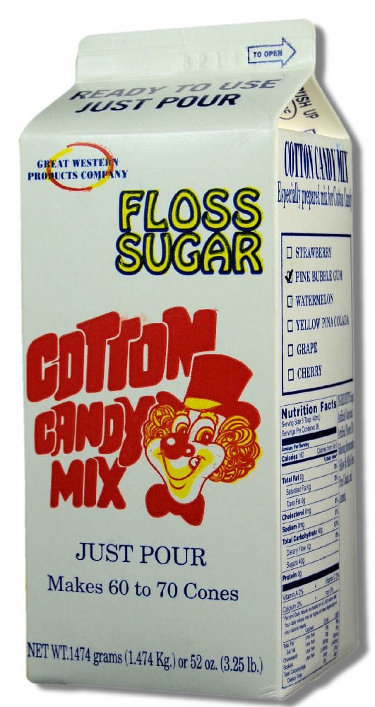 Great Western Floss Sugar Watermelon Cotton Candy Mix, 3.25 Pound -- 6 Per Case