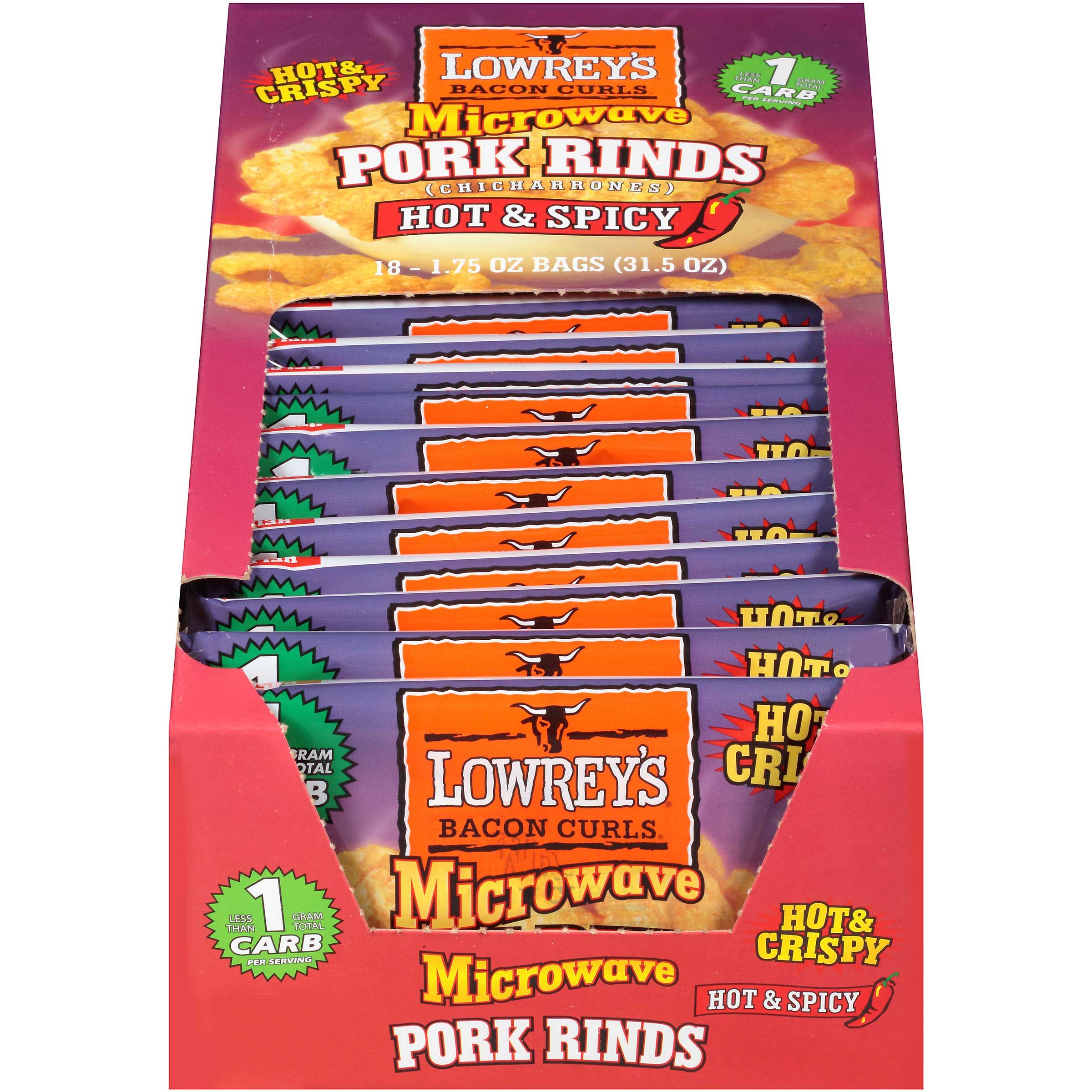 Lowrey's Hot And Spicy Bacon Curls, 18 Count -- 2 Per Case