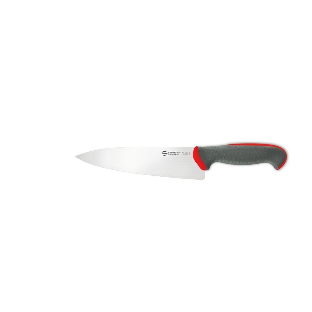Ambrogio Sanelli Tecna Red Chef Knife With Semi Polished Blade Finishing, 8 Inch
