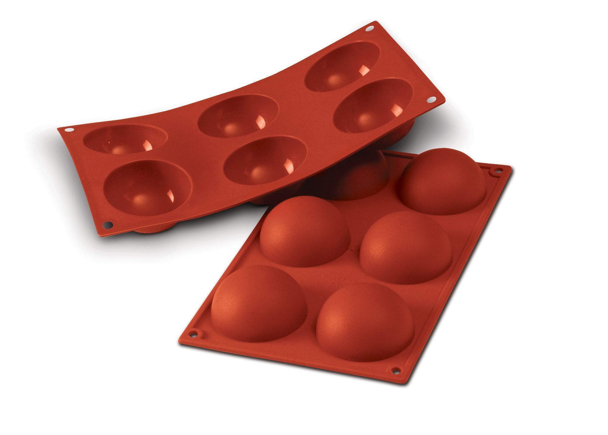Silikomart Siliconflex Alimentary Silicone 6 Cavities Half-sphere Mold, 2.36 Inch X 1.18 Inch Height Cavity