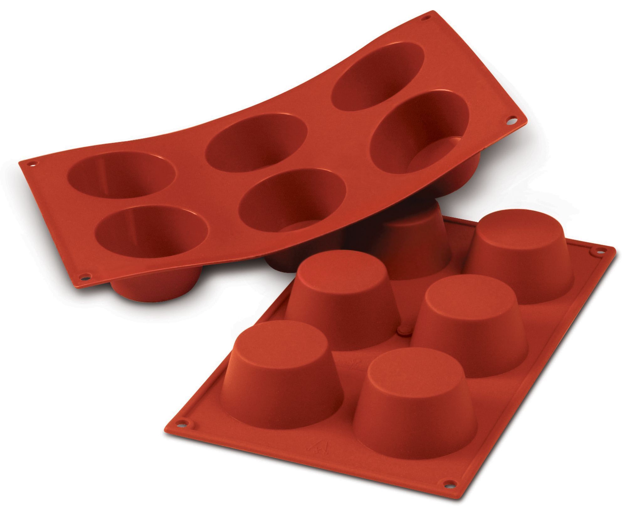 Silikomart Siliconflex Alimentary Silicone 5 Cavities Muffin Mold, 3.19 Inch X 1.26 Inch Height Cavity