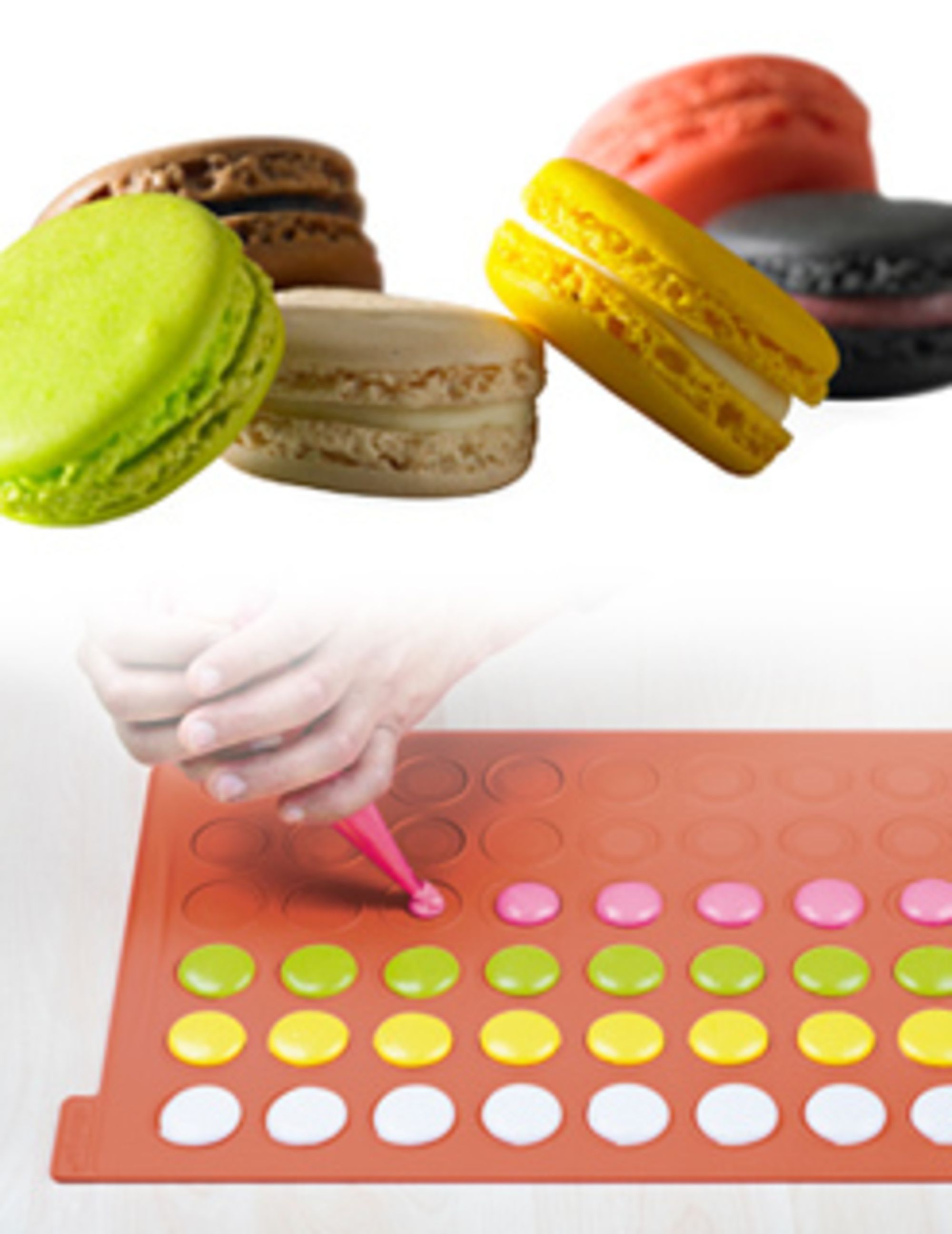 Silikomart Silicone 48 Cavities Macaron Mat, 11.81 X 15.75 X 0.6 Inch