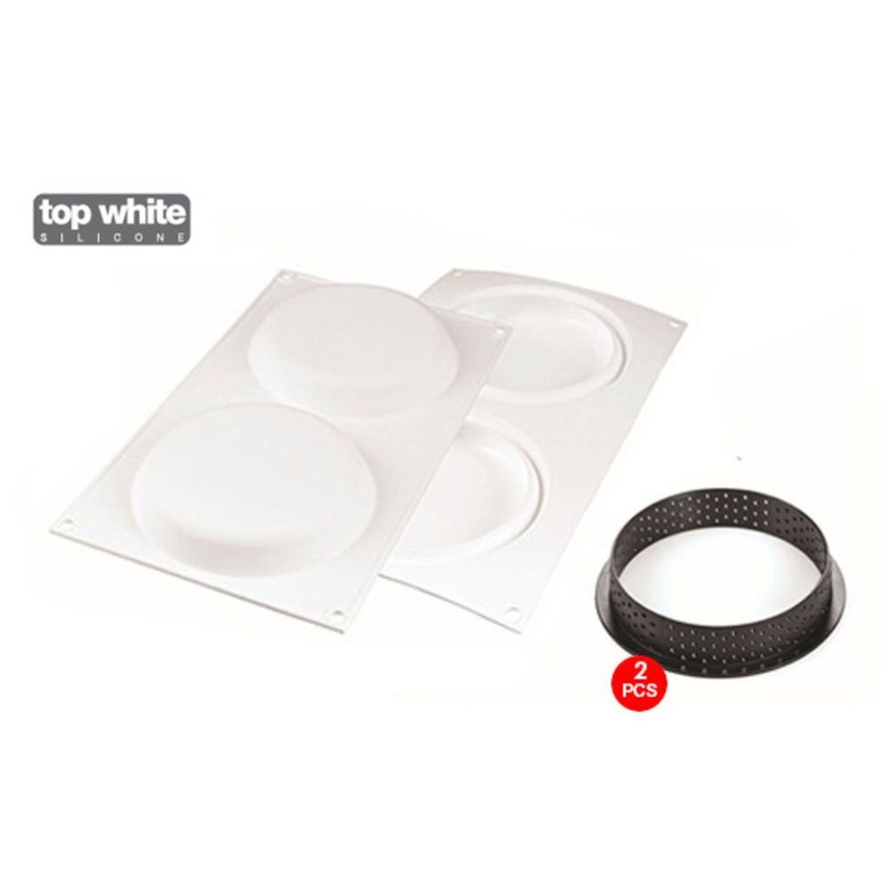 Silikomart Microperforated Tart Ring And Silicone Mold Kit, 14.7 Inch X 8.3 Inch X 2 Inch