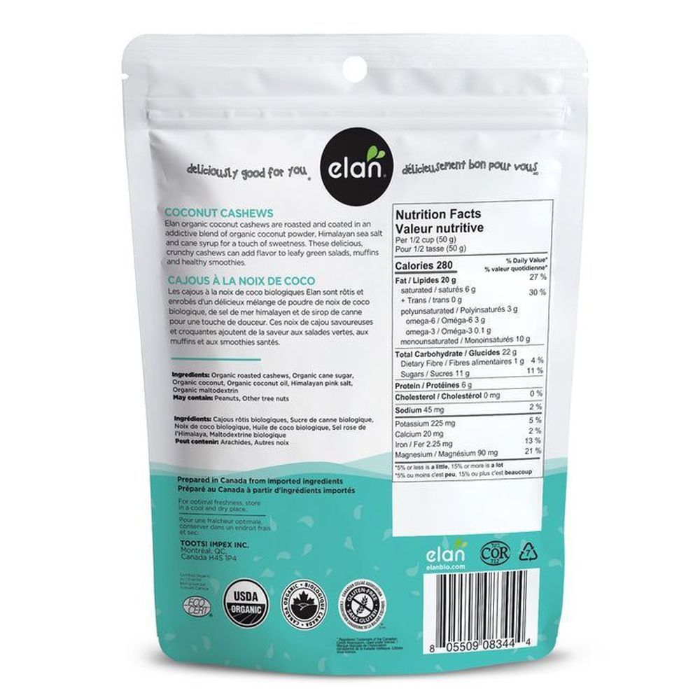 Elan Organic Coconut Cashews, 5.6 Ounce -- 8 Per Case