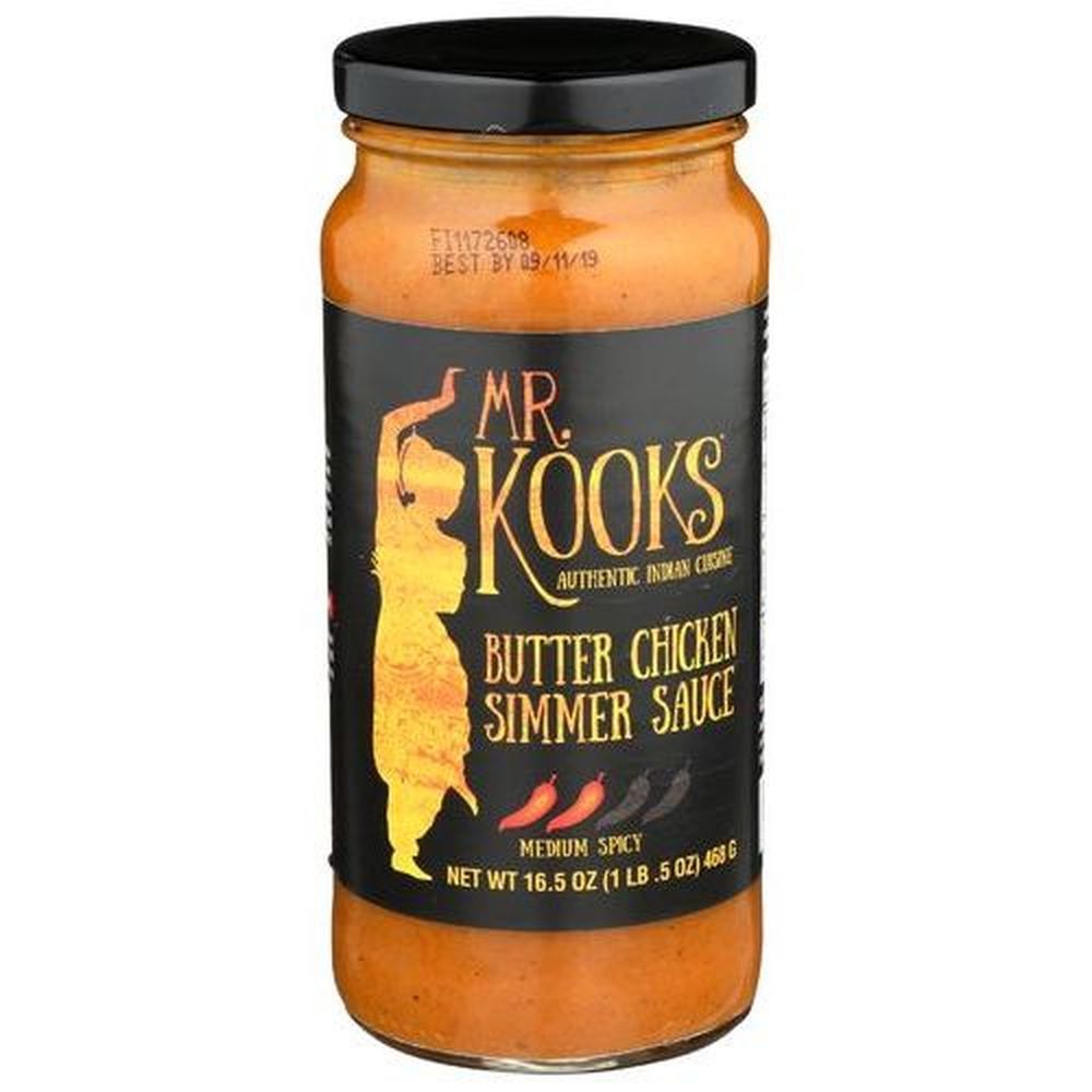 Mr. Kook's Butter Medium Spicy Chicken Simmer Sauce, 16.5 Ounce -- 6 Per Case