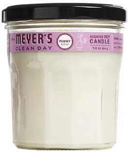 Mrs. Meyer's Clean Day Large Peony Scent Soy Candle, 7.2 Ounce -- 6 Per Case