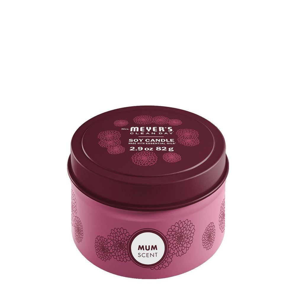 Mrs Meyers Clean Day Mum Tin Candle, 2.9 Ounce -- 8 Per Case