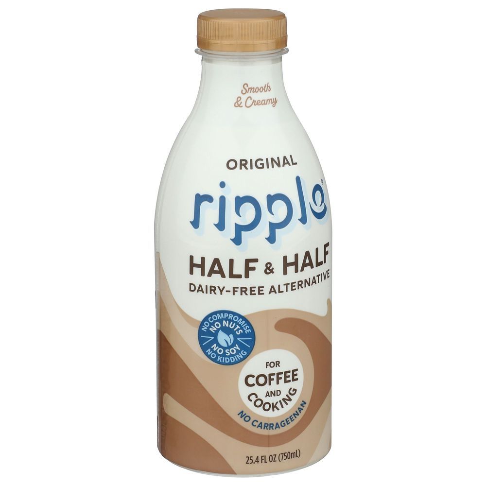 Ripple Original Half And Half Dairy Free Milk Alternative, 25.4 Fluid Ounce -- 6 Per Case