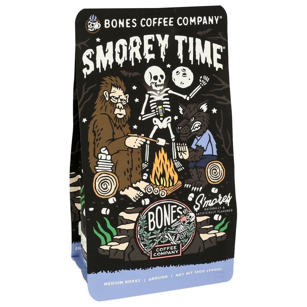 Bones Coffee Smorey Time Ground Coffee, 12 Ounce -- 12 Per Case