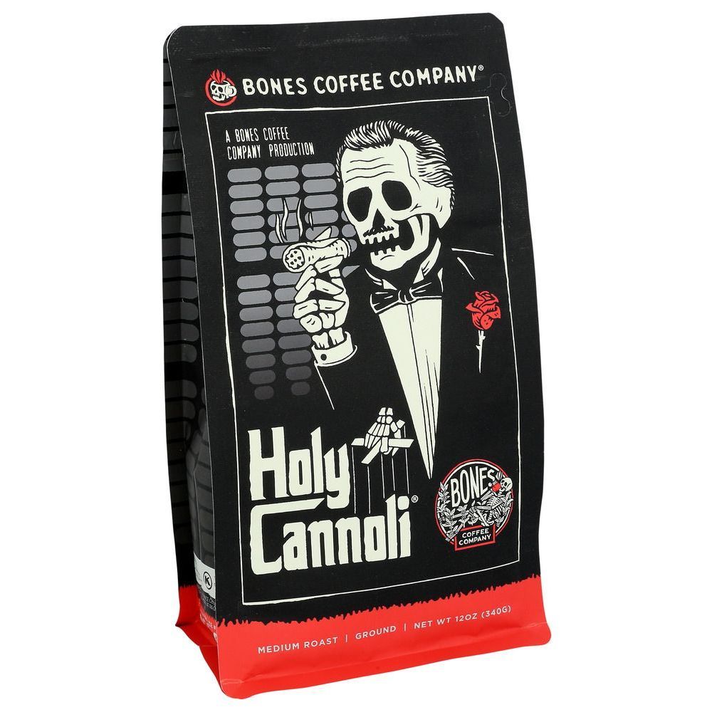 Bones Coffee Holy Cannoli Ground Coffee, 12 Ounce -- 12 Per Case