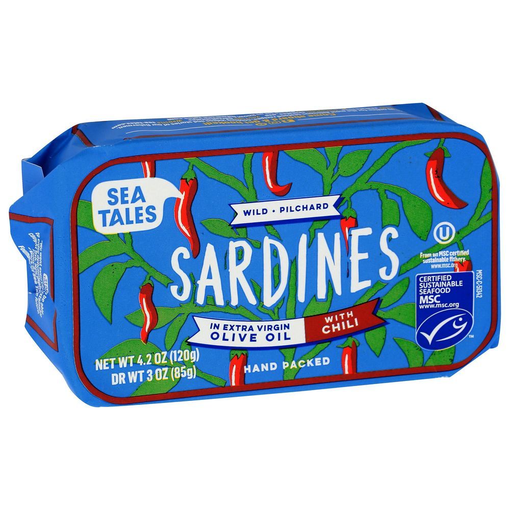 Sea Tales Sardines In Extra Virgin Olive Oil With Chili, 4.2 Ounce -- 12 Per Case
