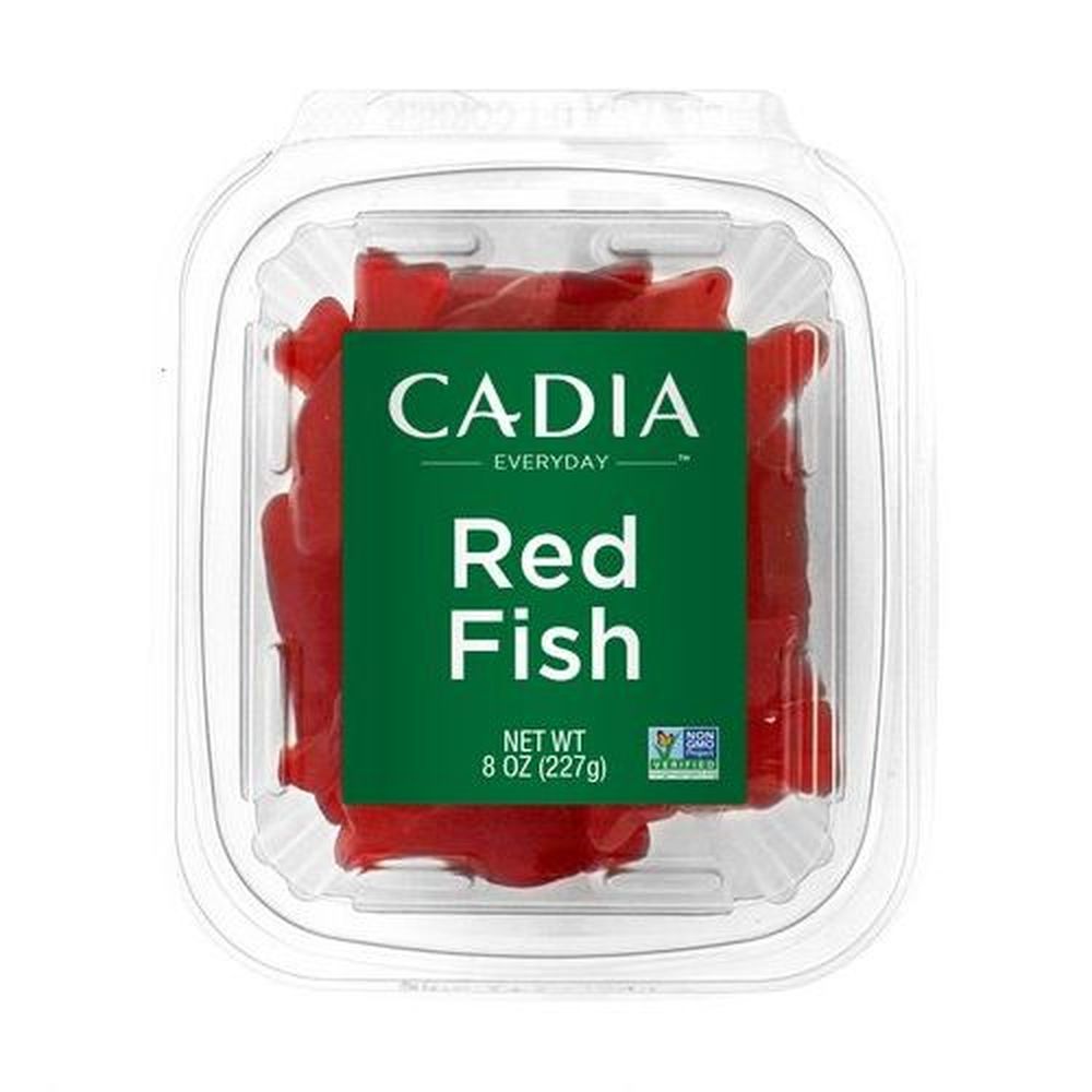Cadia Everyday Red Fish Candy, 8 Ounce Tub -- 12 Per Case
