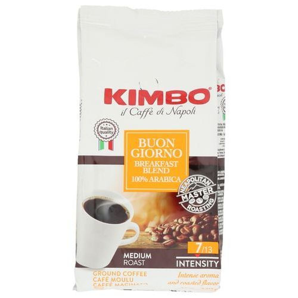 Kimbo Buon Giorno Breakfast Blend Medium Roast Ground Coffee, 12 Ounce -- 6 Per Case