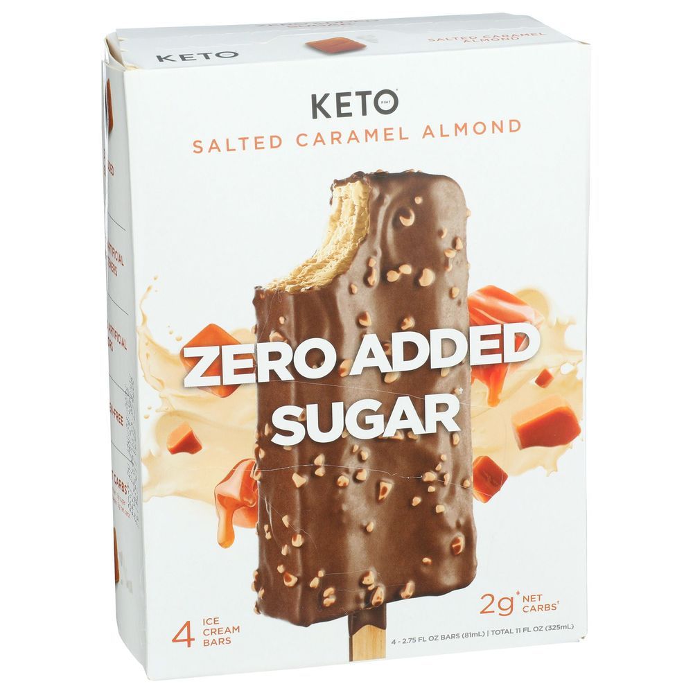 Keto Salted Caramel Almond Ice Cream Bar, 11 Fluid Ounce -- 6 Per Case
