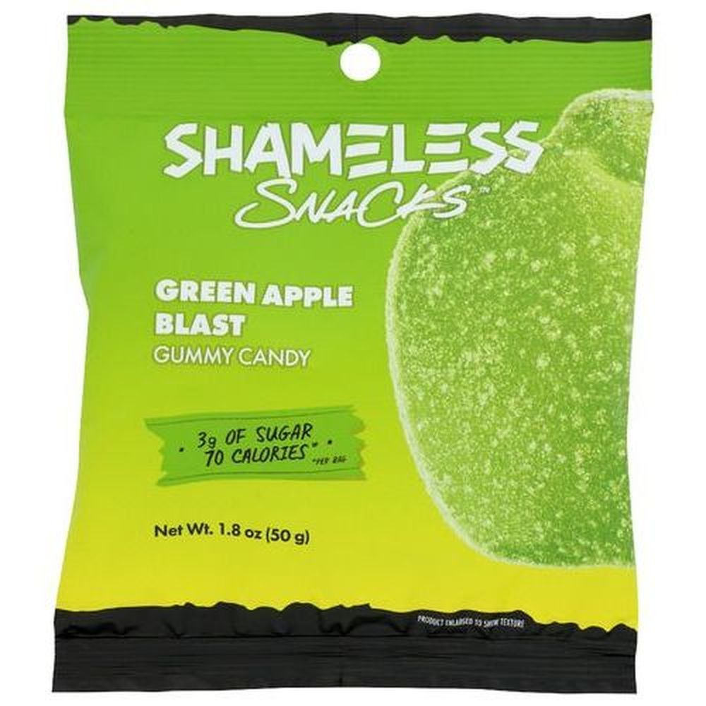 Shameless Snacks Green Apple Blast Gummy Candy, 1.8 Ounce -- 6 Per Case