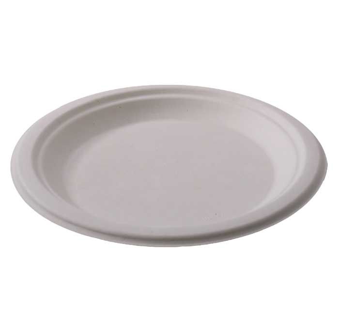 Kitch 24/7 White Compostable Molded Fiber Paper Plate, 9 Inch -- 500 Per Case
